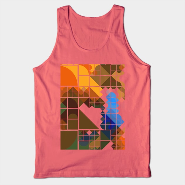 Abstract Bouquet Mosaic Tank Top by Ephydriad Design